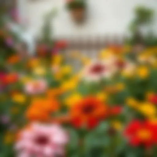 Seasonal Flowers in a Garden Vibrant seasonal flowers blooming in a garden setting