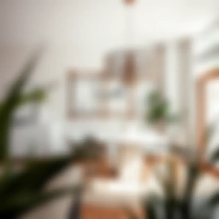 Elegant Minimalist Dining Space An elegant dining space showcasing simple decor and natural light