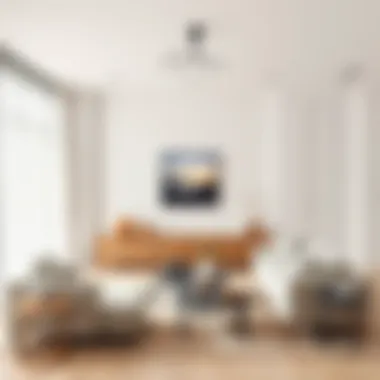 Serene Minimalist Living Room A serene minimalist living room with neutral tones and functional furniture