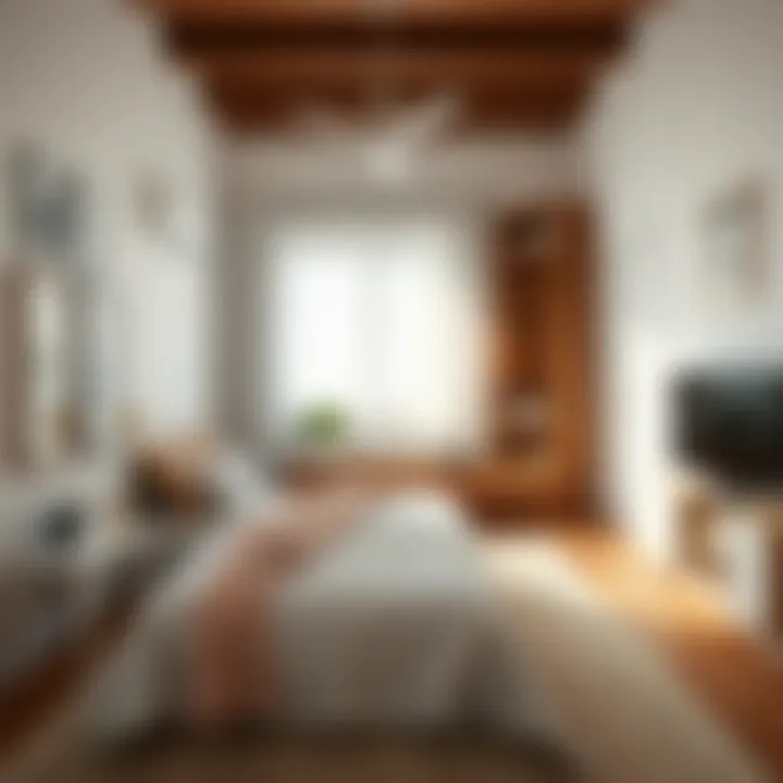 Minimalist bedroom with functional furniture