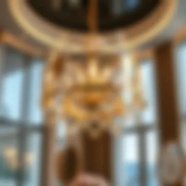 Elegant modern chandelier design featuring geometric patterns.