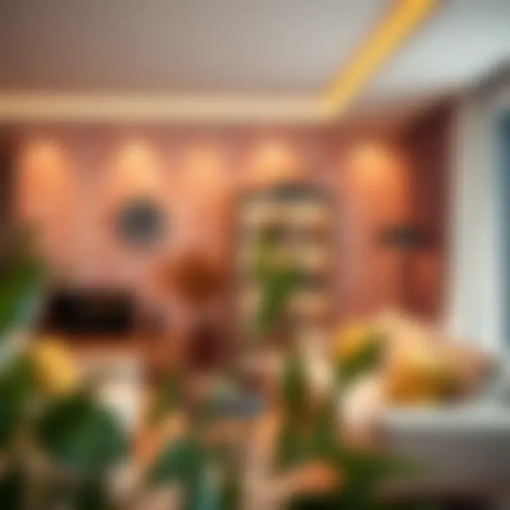 Modern bright wallpaper design in a cozy room