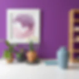 Vibrant shades of purple on a color palette