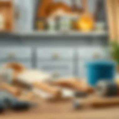 Tools and materials for painting cabinets