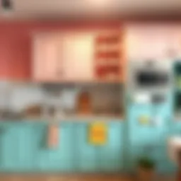 Vibrant kitchen cabinet transformation