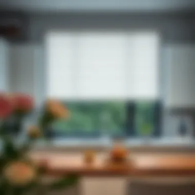 Elegant modern roller blind in a contemporary kitchen setting