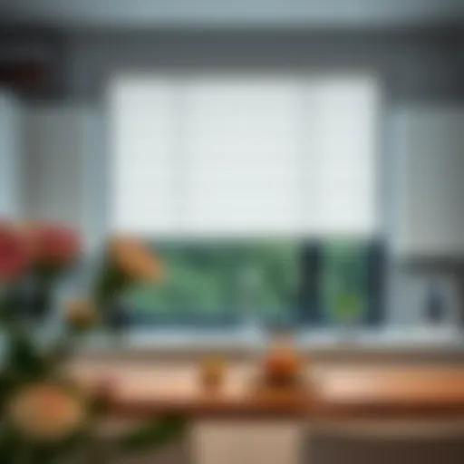 Elegant modern roller blind in a contemporary kitchen setting