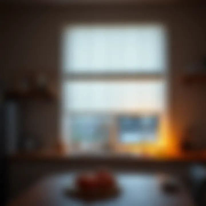 Light-filtering roller blind creating a cozy kitchen atmosphere