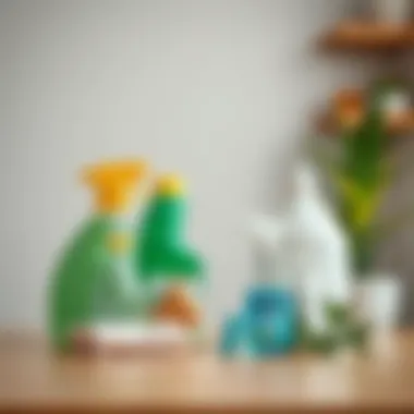 Eco-friendly cleaning supplies arranged neatly on a surface