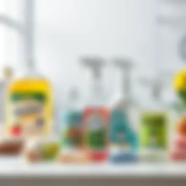 Natural vs Traditional Cleaning Agents Natural cleaning agents displayed alongside traditional products