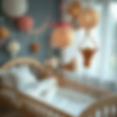 Delicate handmade decorations for a newborn's room.