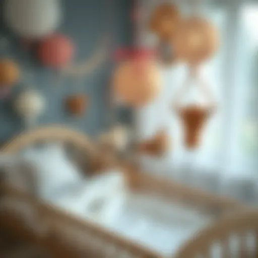 Delicate handmade decorations for a newborn's room.