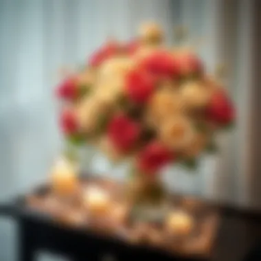 Artistic shot of bouquet with soft lighting