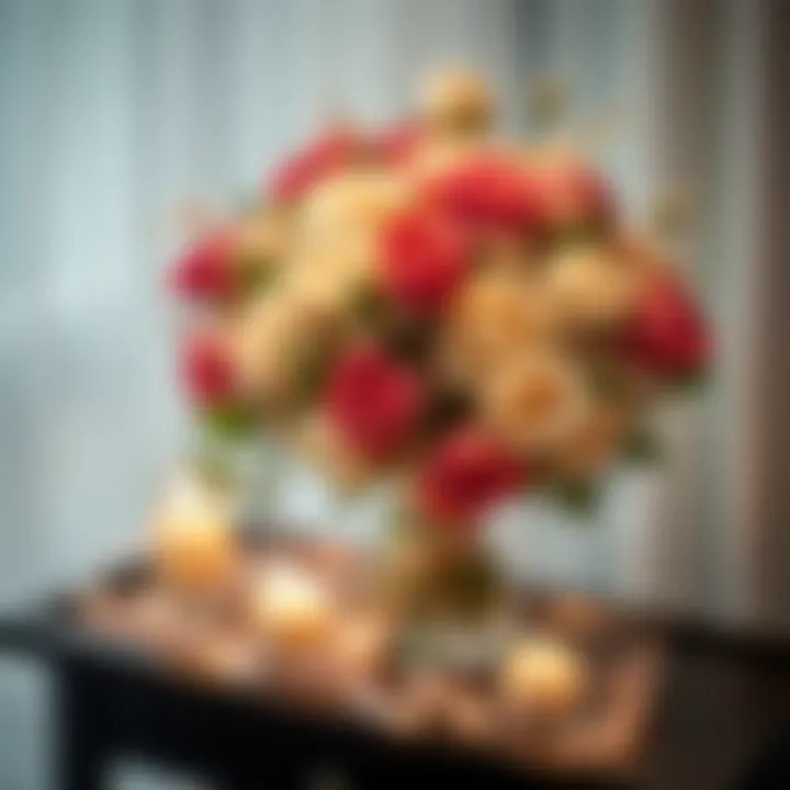 Artistic shot of bouquet with soft lighting