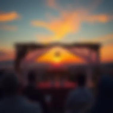 Stunning sunset backdrop for outdoor wedding