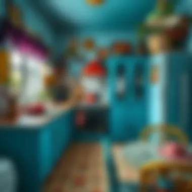 Colorful Nostalgic Kitchen Decor Colorful nostalgic kitchen adorned with vintage decor