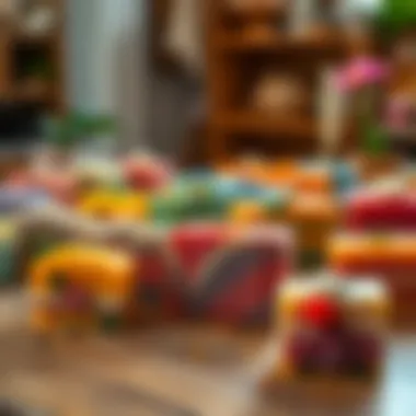Colorful soap designs showcased on a wooden table