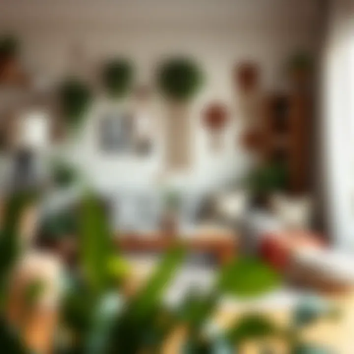 A creatively arranged DIY decor setup in a cozy room