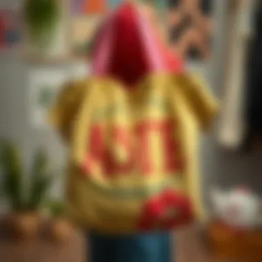 Old t-shirts creatively turned into fashionable tote bags