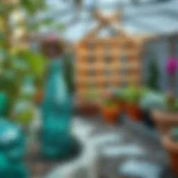 Creative garden design using recycled plastic bottles