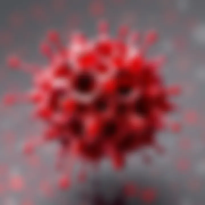 An array of pigments displaying interactions that yield red.