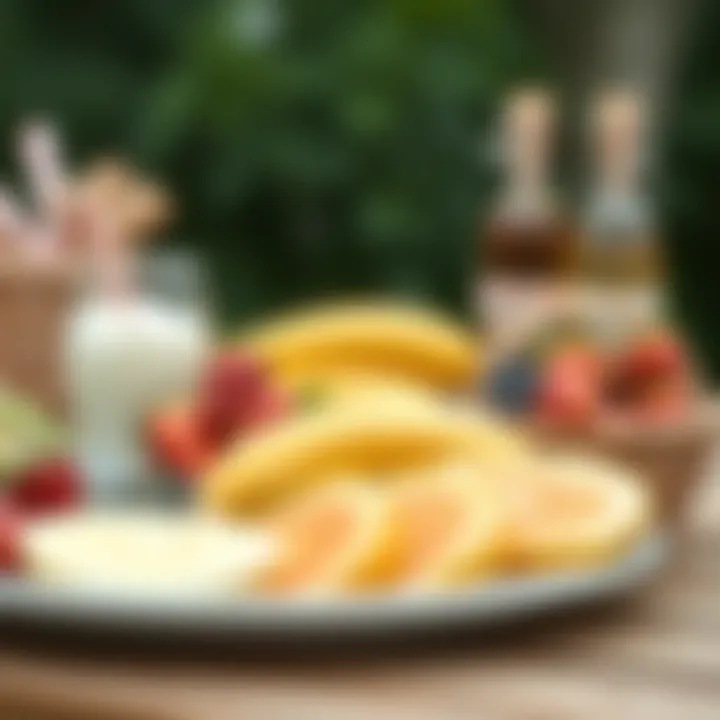 Close-up of a fresh fruit platter ideal for a picnic