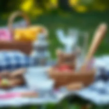 A collection of stylish picnic accessories and utensils