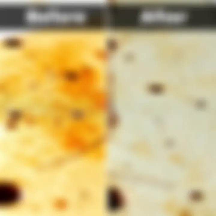 Before and After Rust Removal Clean surface after successful rust removal