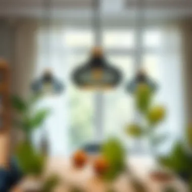 Stylish Pendant Lights Above Dining Table Stylish pendant lights over a dining table