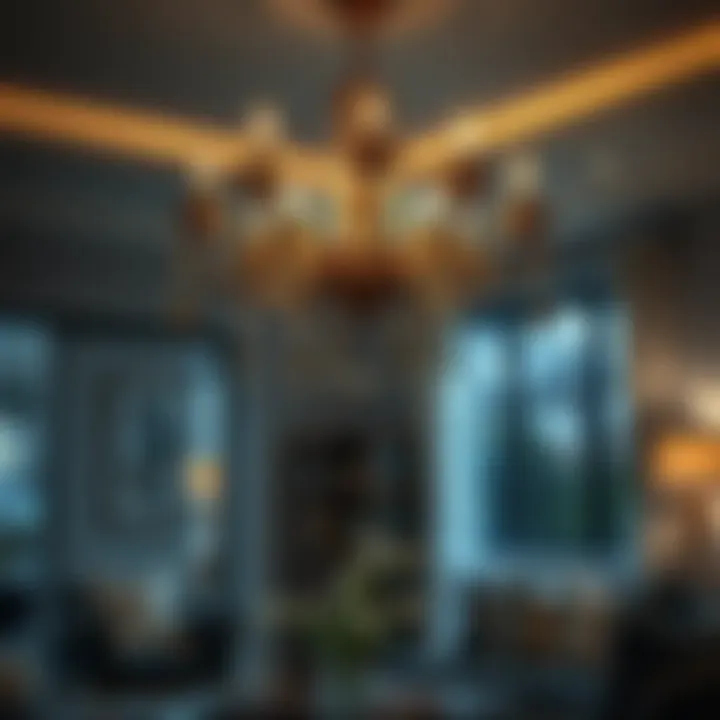 Artistic Chandelier in Cozy Setting Unique artistic chandelier design in a cozy space