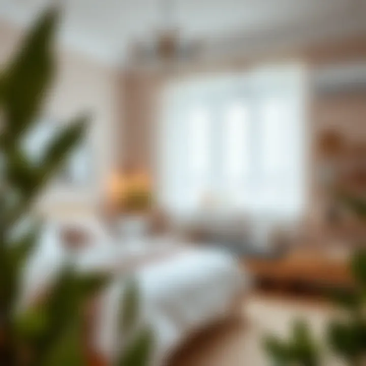 Serene Scandinavian Bedroom A serene bedroom showcasing Scandinavian aesthetics with soft textures and a calming color palette