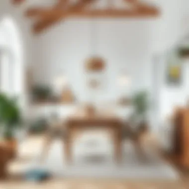 Stylish Scandinavian Dining Area A stylish dining area with light colors and sustainable materials in Scandinavian design