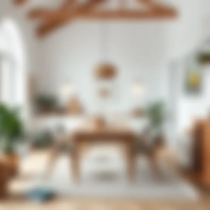 Stylish Scandinavian Dining Area A stylish dining area with light colors and sustainable materials in Scandinavian design