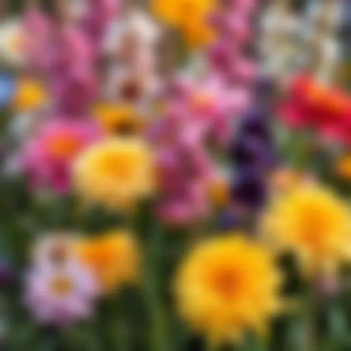 Diverse selection of scented flowers in bloom