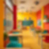 Vibrant colors used in school environments