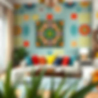 Colorful patterned wall art