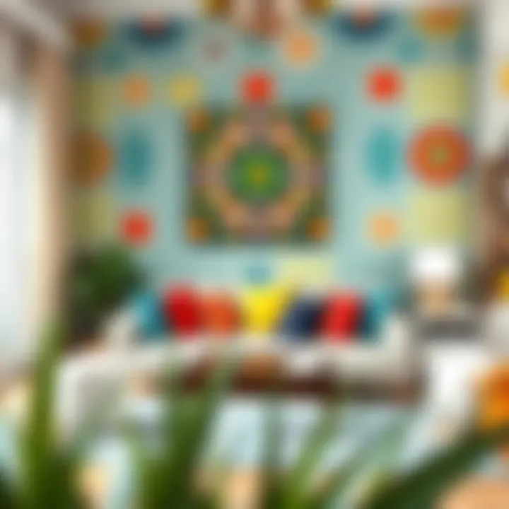 Colorful patterned wall art