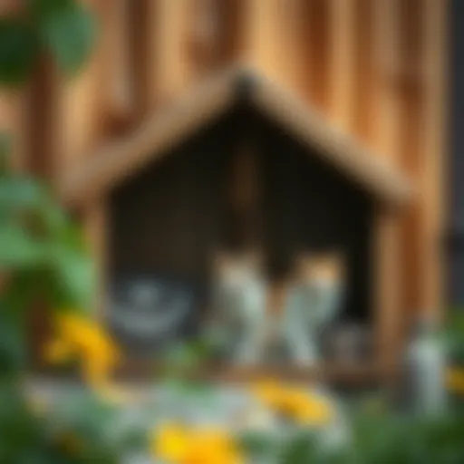 A cozy outdoor cat shelter designed for stray cats