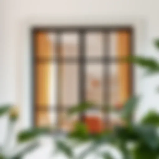 Elegant window frame with a decorative screen