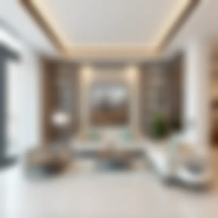 Modern living room featuring stylish screen frames