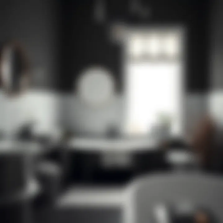 Mood-Enhancing Bathroom Decor Mood-enhancing decor in a black and white bathroom