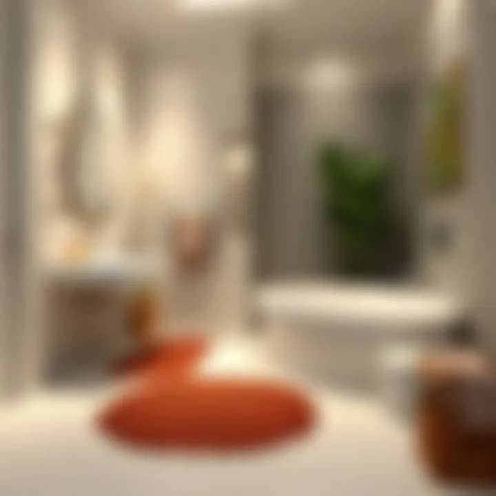 Creative Mat Placements Creative mat placements in stylish bathrooms