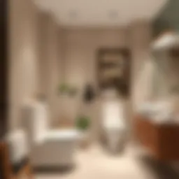 Compact bathroom with elegant storage solutions