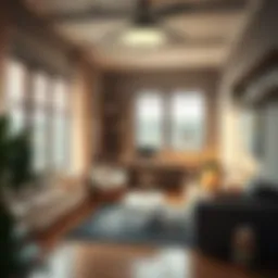 Modern small room with multifunctional furniture