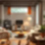 Cozy living room with soft textures and warm colors