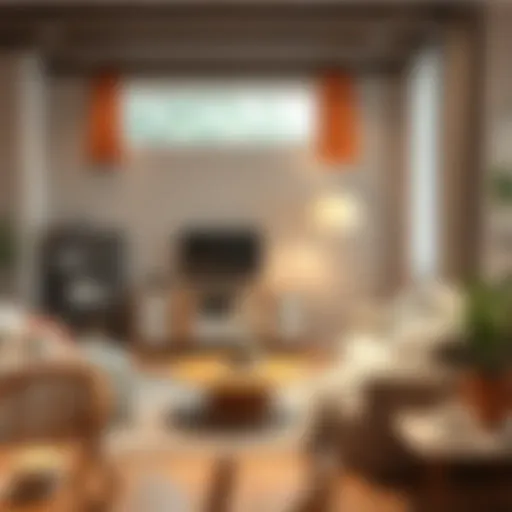 Cozy living room with soft textures and warm colors