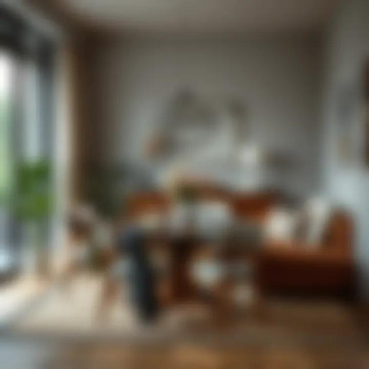 Stylish Dining Area Decor Stylish dining area adorned with soft furnishings and inviting decor