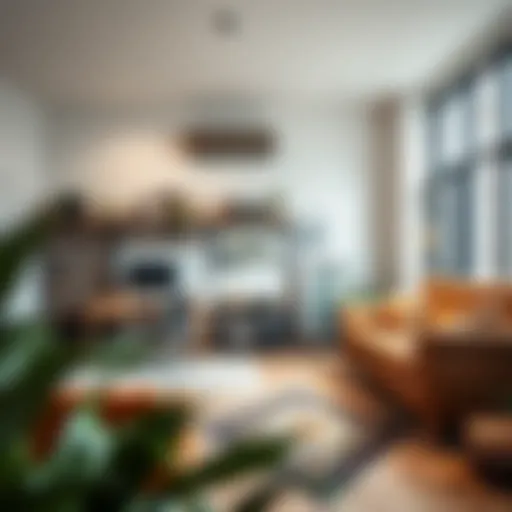 Stylish studio decor showcasing multi-functional furniture