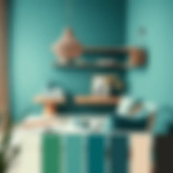Exploring Teal Color Palettes An artistic color palette showcasing teal with complementary shades