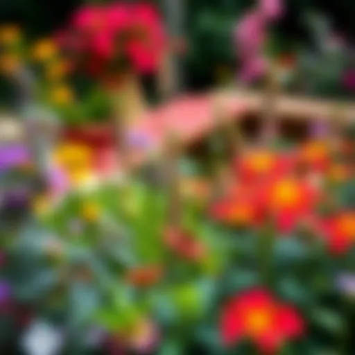 Vibrant summer plants in a lush garden setting